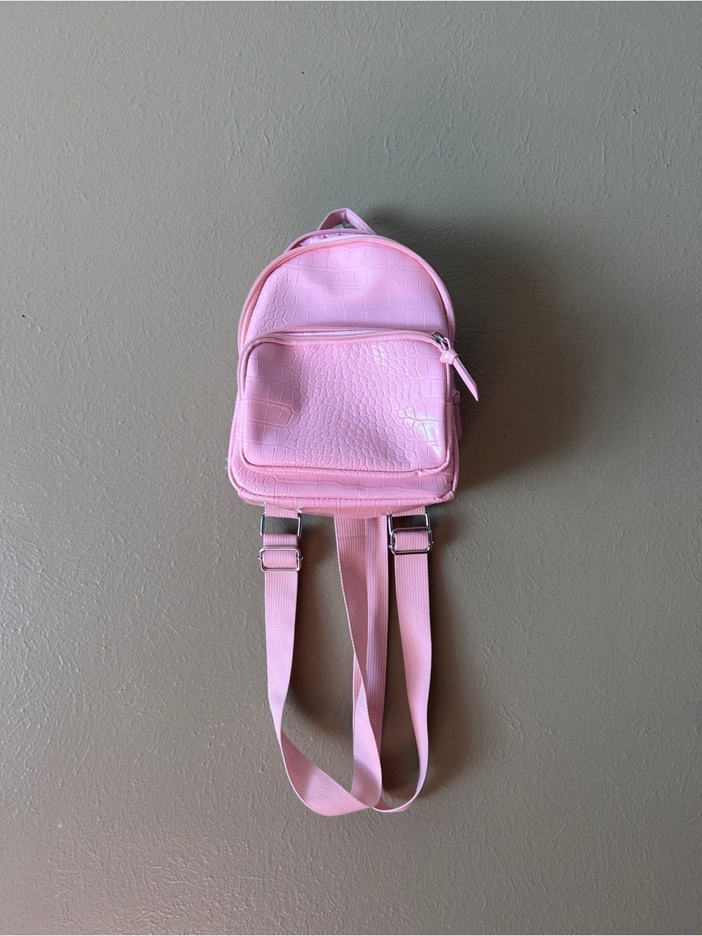 art class Pink Croc-Embossed Mini Backpack